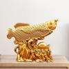 Feng Shui Gold Fish Figurine Alloy Sculpture Antique Decoration Figure for Business Opening Housewarming Gift