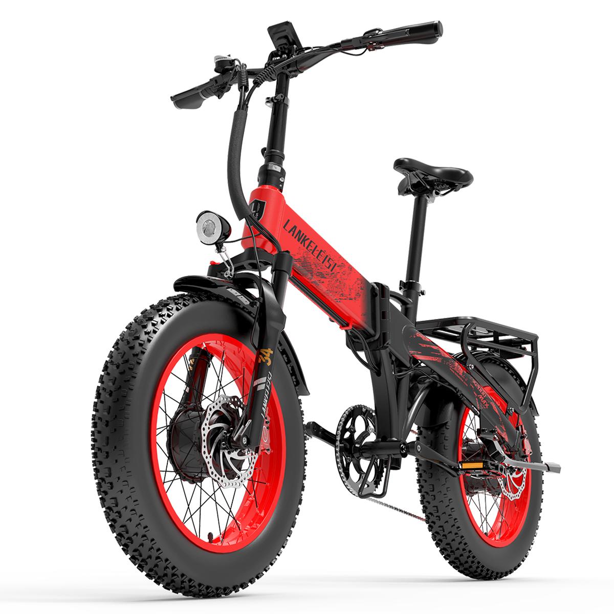 Lankeleisi X2000MAX red/orange/white 1000W * 2 dual motors 48V20AH Samsung battery 20 * 4.0-inch tires 7-speed urban road electric bicycle Yellow nero