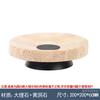 Handcrafted Wabi Sabi Yellow Tray, Geometric High-Footed Multi-Functional Server for Fruit,Natural Crackle Textured Centerpiece