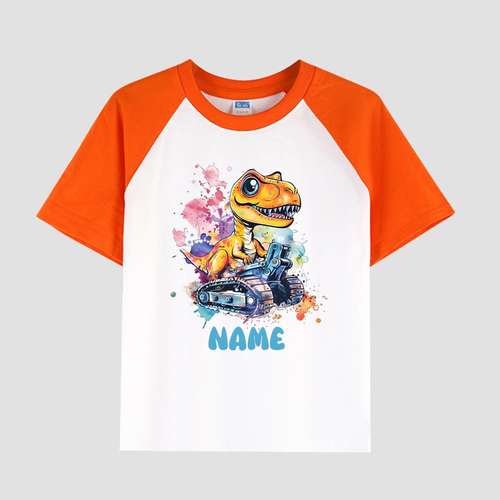 Tricou cu mânecă scurtă pentru copii cu umăr inserat, țesătură de bumbac, top casual pentru băieți la modă pentru vară