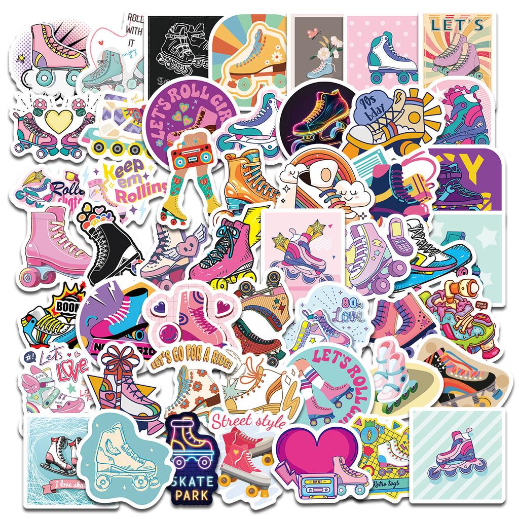 50 Rollschuhe Neues Produkt Handy Tablet Personalisierte DIY Dekorative Aufkleber Wiederholt Kleben Wasserdichte Aufkleber
