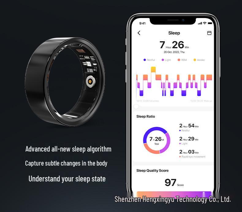 Ceramic Ring: Heart Rate, Blood Oxygen, Sleep Monitoring, Waterproof, Multifunctional, Customizable, Bluetooth NFC for Couples
