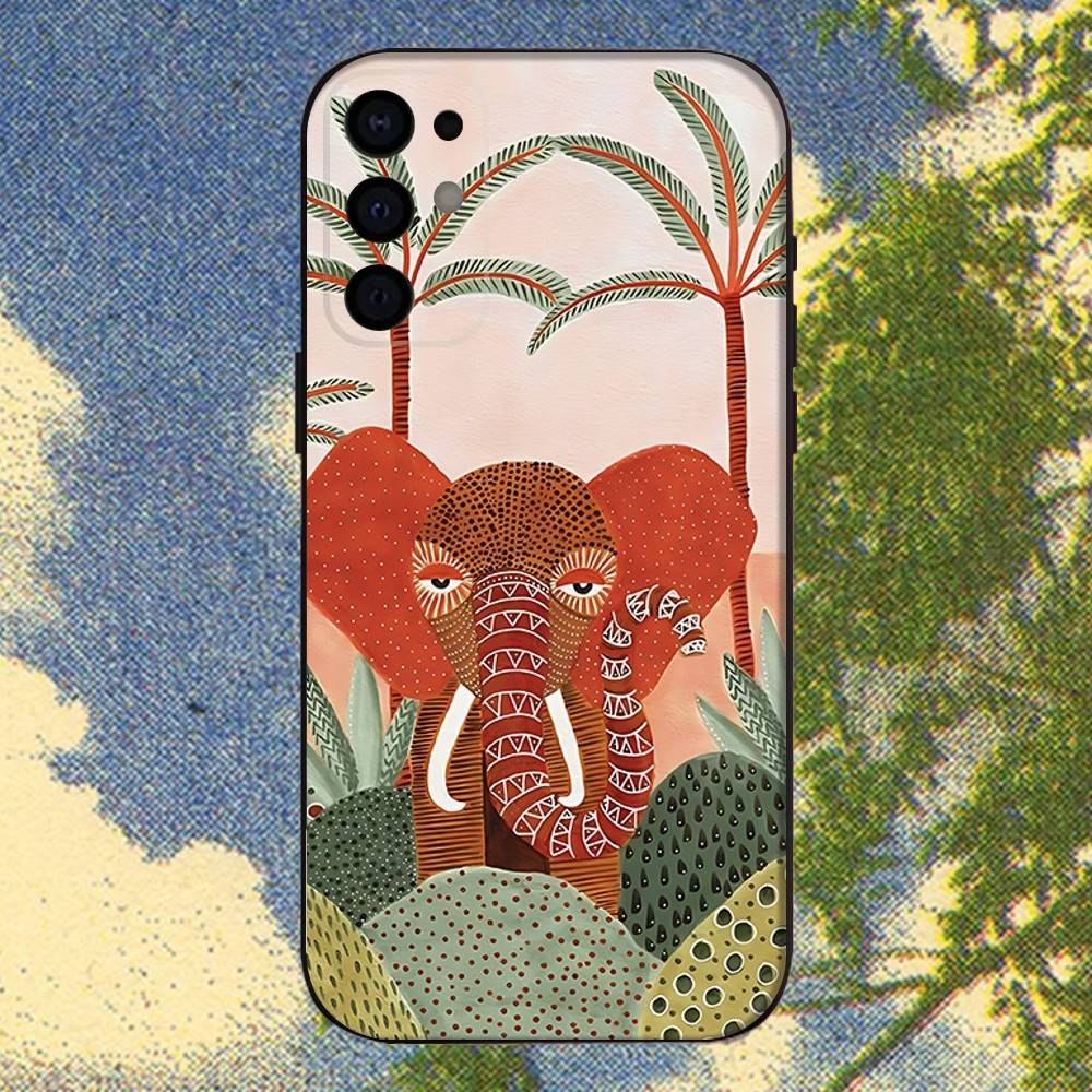 

Cute Cartoon Elephant Animal Phone Case For Samsung S25,S24,S21,S22,S23,S30,Ultra,S20,Plus,Fe,Lite,Note,10,9,5G Black Cover Samsung S24Plus