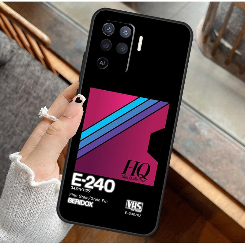 Retro VHS Tape Phone Case For Oppo A74 A94 A54 A15 A18 A38 A58 A78 A98 A40 A60 A80 A16 A76 A96 A57S A17 A77 OPPO A18 4G