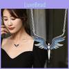 Elegant Angel Wings Necklace For Women Stylish Titanium Steel Lock Chain Jewelry