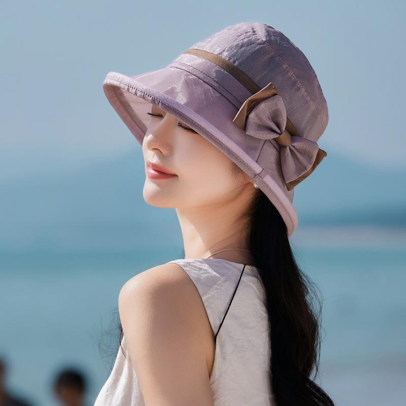 Summer New Hat Women's Sunshade Sunscreen Hat Sun Hat Outdoor Versatile Bow Bucket Hat