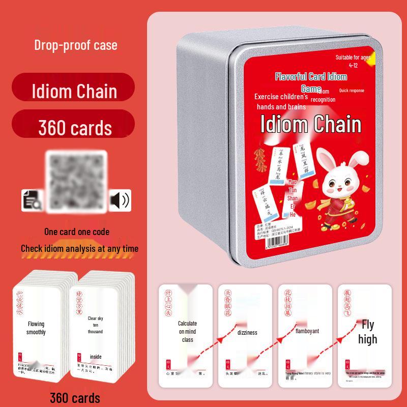 Year of the Rabbit Limited Edition Chinese Idiom Solitaire Cards - Educational Knowledge and Character Combination Playing Deck