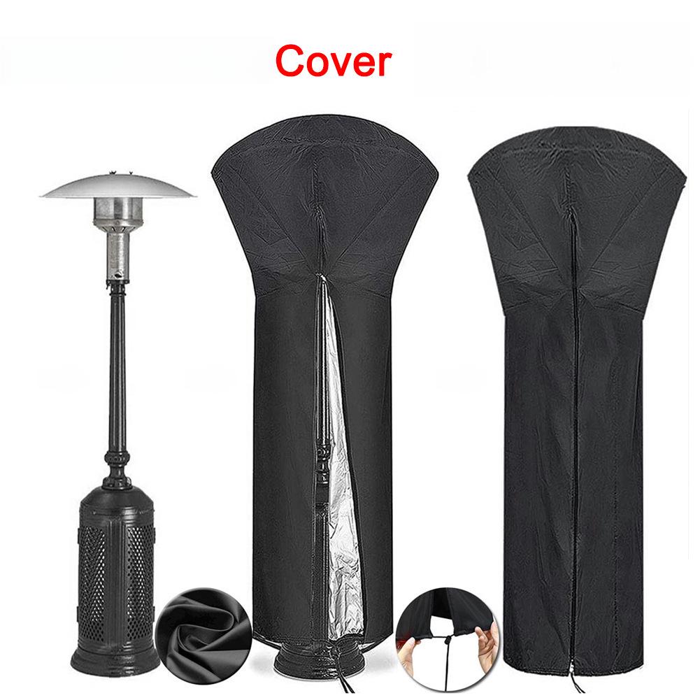 Schwarze, wasserdichte Abdeckung aus 210D-Oxford-Stoff für Luftenergie- und Heizlüfter, Garten-/Terrassenschirm