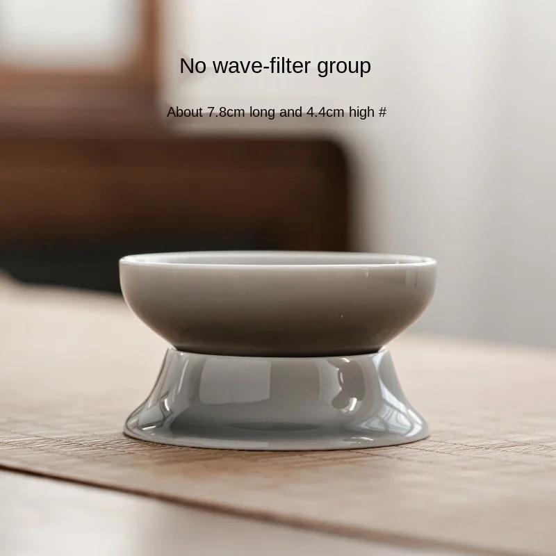 

Ice Gray Glaze Tea Strainer Stainless Steel Screen Filter Sets Tea Partition Ceramics Kung Fu Tea Ceremony Tea Making Device