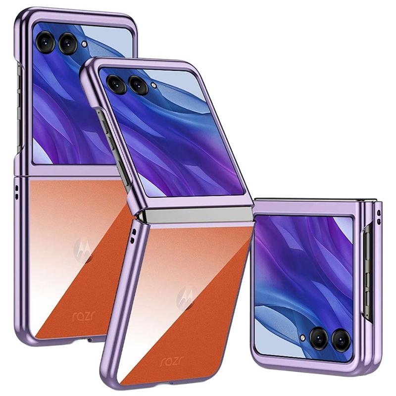 For Motorola Razr 50 Ultra 5G Case Electroplating Frame Clear PC Phone Cover