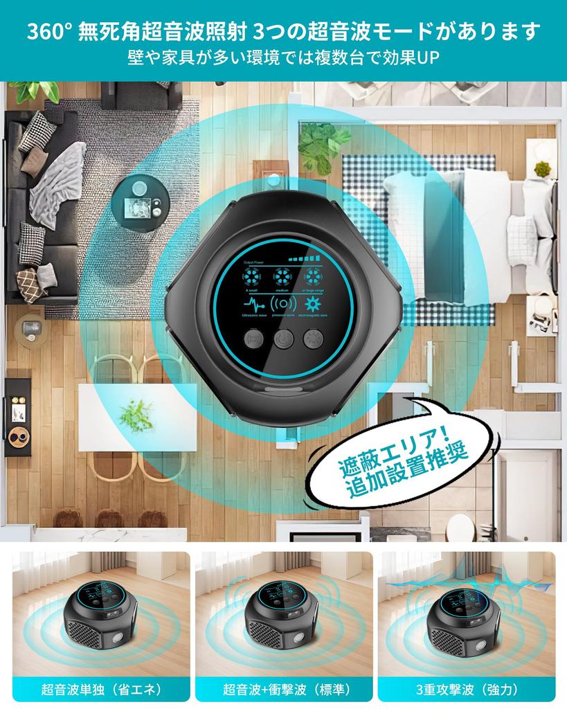 Gegoup Pest Control Repels and Other Pests with Electromagnetic Strobe and PIR Covers 350 sq Indoor and Outdoor Pet and Device, Roaches, Mosquitoes,