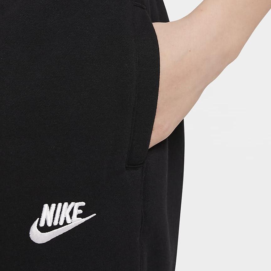 Nike Solid Color Logo Embroidered High Waist Cuffed Knit Sports Pants Kids Bottoms Black DQ8952010