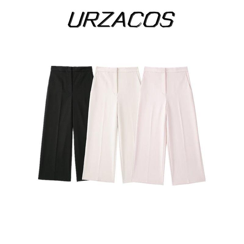 Ur Business Temperament Commuter High Waist Ankle Wide Leg Pants