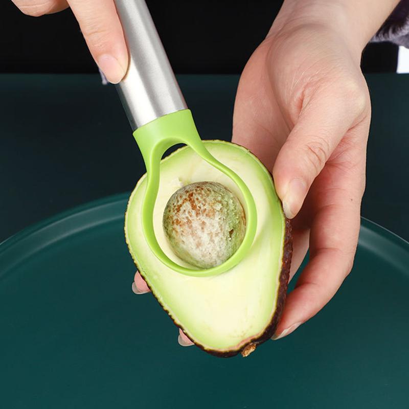 Stainless Steel Avocado Knife Gadget - Kitchen Fruit Cutter for Dragon Fruit Slices All-in-One Kitchen And Home Cutting Tool