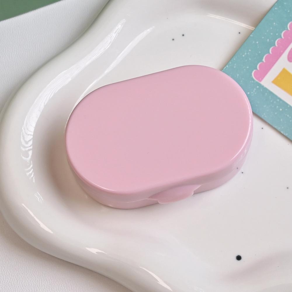 Portable Creamy Color Contact Lens Case with Mirror Leakproof Mini Eye Care Kit Container Travel Storage Box for Women