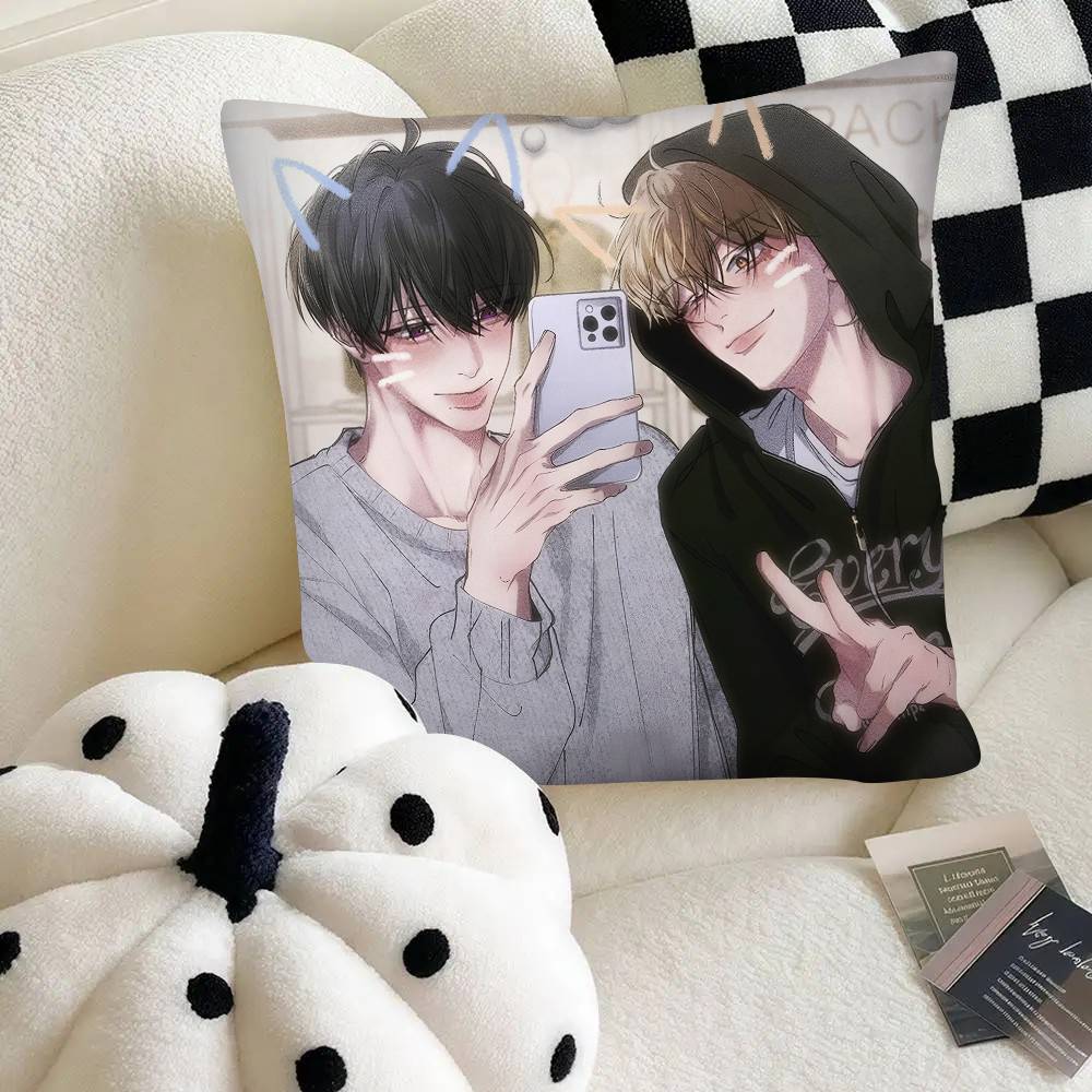 Korean Comic Reluctant Encounters BL Pillow Case Square Pillow Bedroom Sofa Leisure Comfort Cushion Car Home Decoration