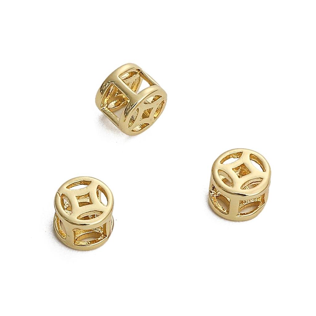 1pc Copper Lucky Cion Beads Charm for Bracelet Necklace DIY Jewelry Making Findings