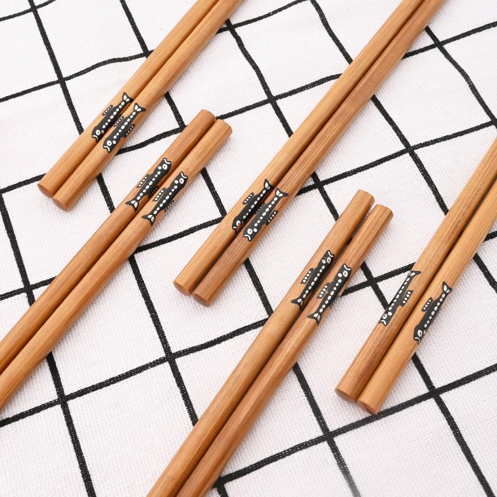 Opakovaně použitelná sada 5 párů Ručně vyráběné bambusové hůlky v japonském stylu Přírodní dřevěné hůlky Sushi Jídlo Kočičí květina Vícebarevné dřevěné hůlky