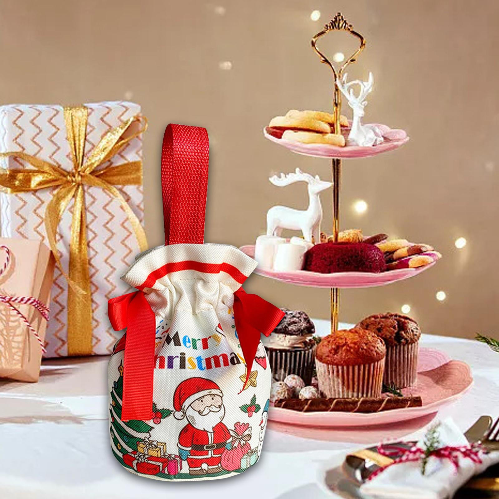 

Рождественский подарочный пакет Apple портативный, декоративный, упаковка подарков на вечеринку красный