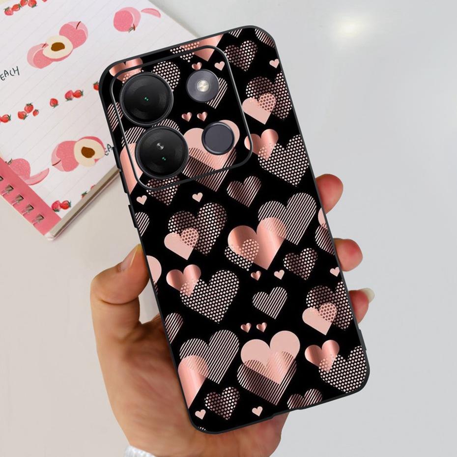 Case For Infinix Smart 7 HD Cute Flower Cat Pattern Soft Silicon TPU Phone Bumper For Infinix Smart 7HD X6516 Back Cover