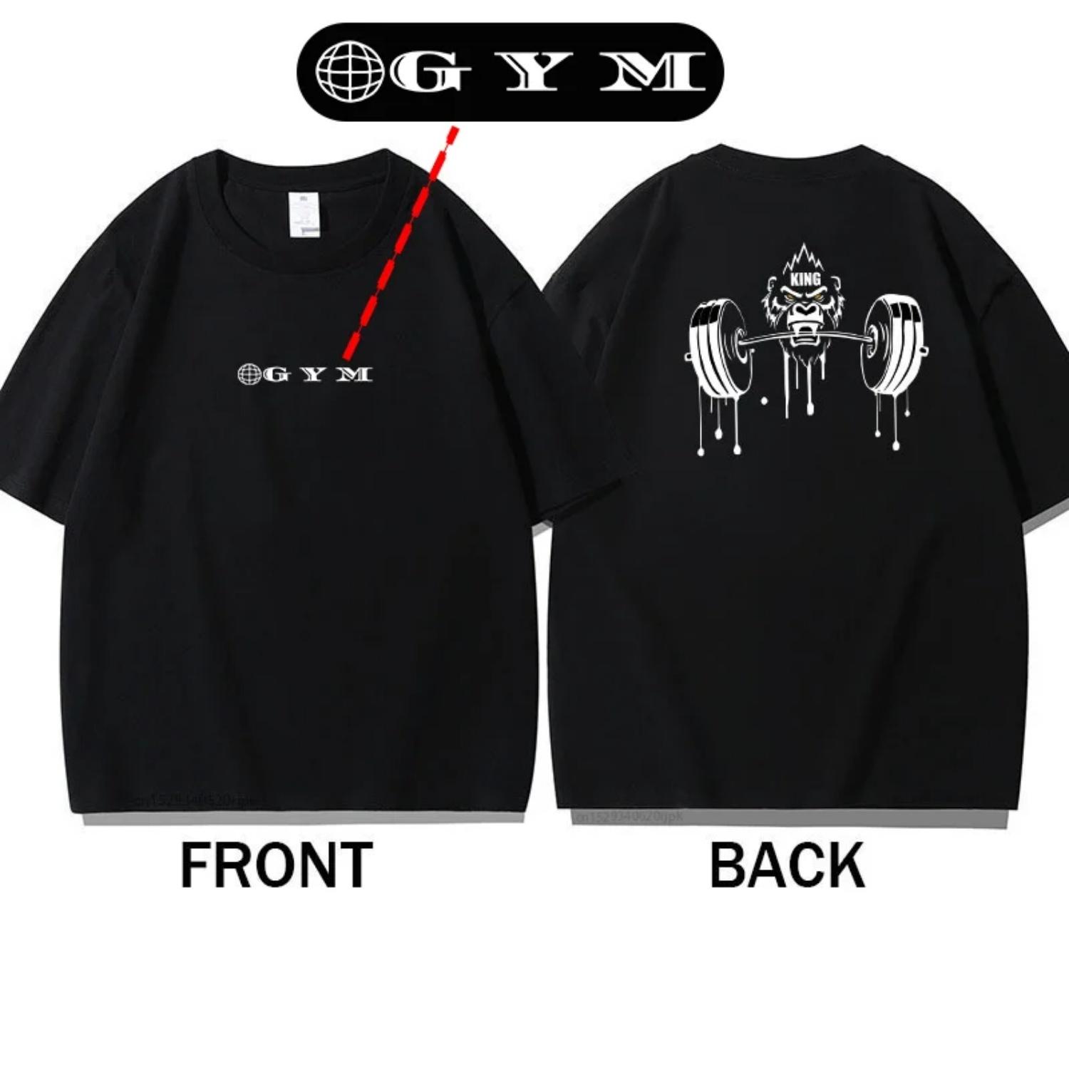 Gorilla Weightlifting Men Cotton T Shirt Athletic Streetwear Grunge Style S чёрный