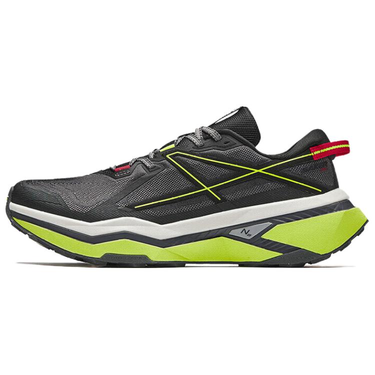 

Anta Falcon 2 Comfortable Fit Fabric Wear-Resistant Shock Absorption Low-Top Trail Running Shoes Men sneaker Black Green 112445502A-1 39