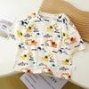 Boys Cotton Tee Short Sleeve Tops Summer Dinosaur Printed Kids Babys T-shirts Loose Thin Contrast Toddler Boys Tee Clothes