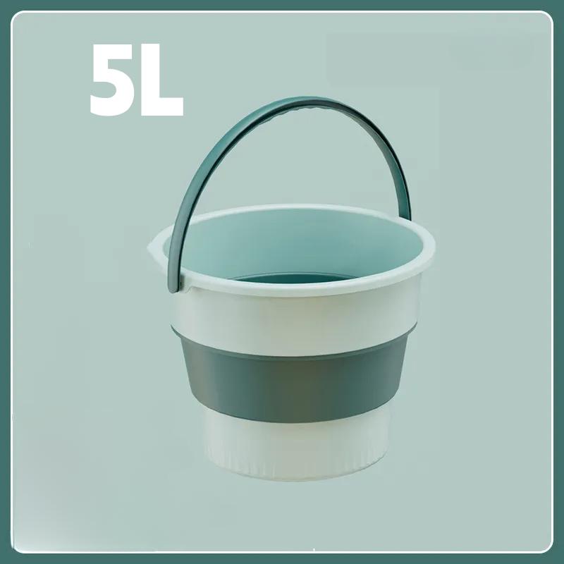 5L/10L Portable Folding Bucket Thickened Plastic Bucket for Fishing Camping Folding Bucket Bathroom Kitchen Camp Bucket