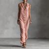Long Sleeveless Spliced Dress With Polo Collar For Casual Travel And Streetwear