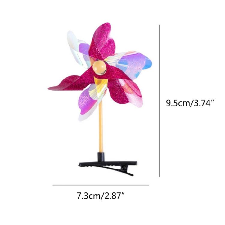 Playful Hair Clips with Spinning Windmills Sweet Charm Hairpin for Children