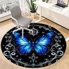 1pc Butterfly Mandala Design Office Round Rug, Carpet for Office, Gaming, Lightweight Round Floor Mat yy260208071