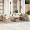 VidaXL 11-Piece Garden Sofa Set with Beige Cushions In Rattan Acacia 3347631