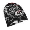 ZLIENSZUS Adult Urban Gothic Skull Beanie Hat - Flat Print Skull Suitable for Layered Outfits, Coffee Walks & Creative Spaces, Edgy Fashion Accessory