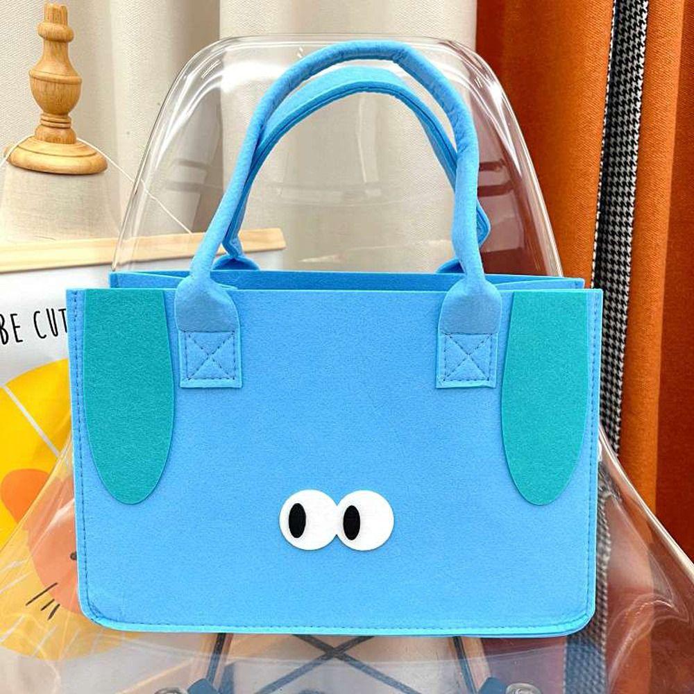 

Multi-function Tote Bag Shopping Bag Big Eyes Handbag Food Storage Bag Women Lunch Bag Picnic Bag синій