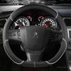 Car Steering Wheel Cover D Shape PU Leather For Peugeot 508 2010~2016  Auto Accessories Interior Fast Shipping