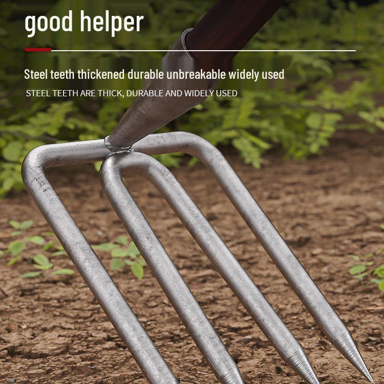 Two- and Three-Tine Gardening Rake Set for Soil Loosening and Planting