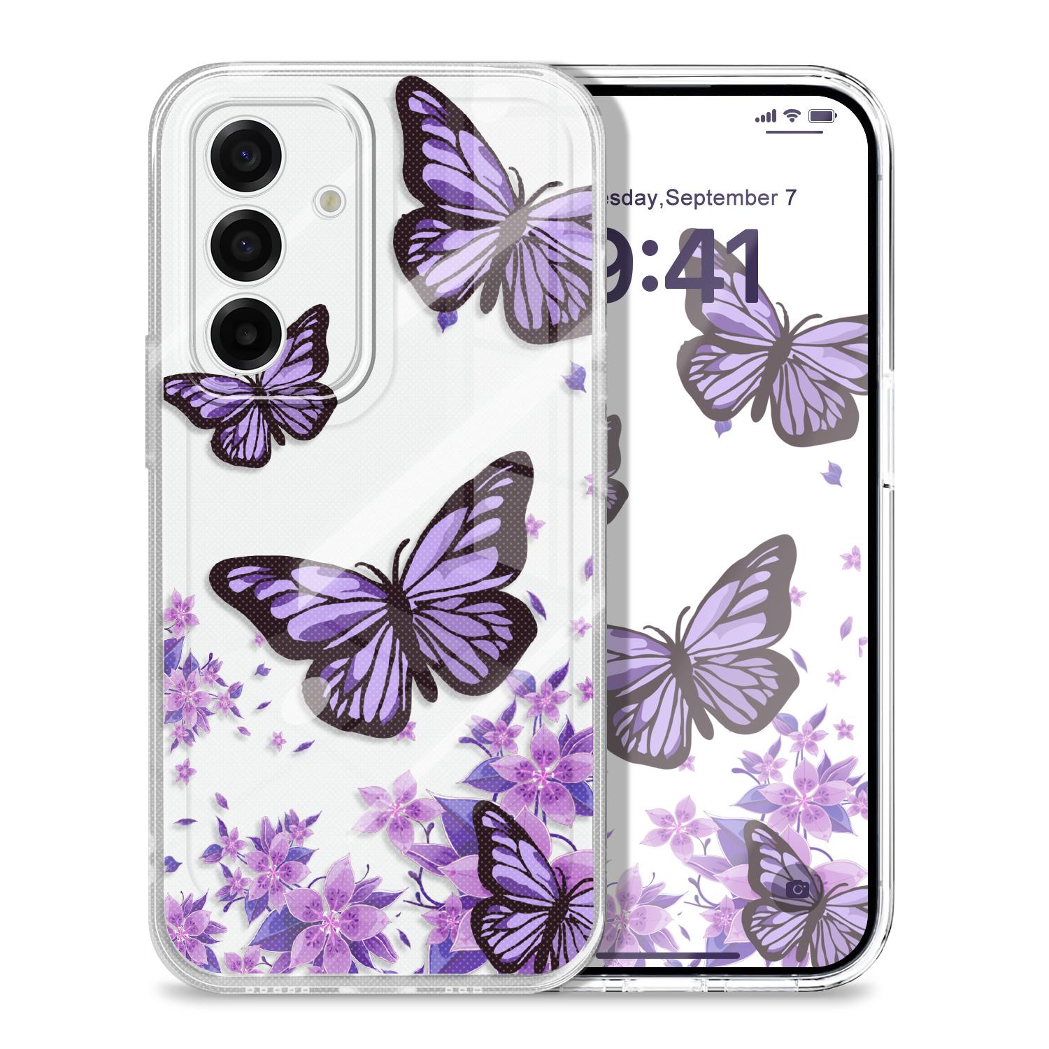 

Sky Butterfly Transparent Phone Case For Samsung Galaxy A57 A56 A55 A37 A36 A35 A26 A25 A17 A16 A15 A07 A06 A05 Soft TPU Cover Samsung A05