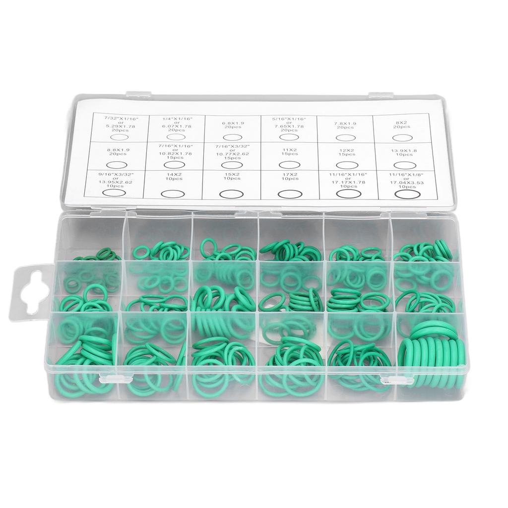 Kit 270 O-ring verdi Gomma Resistente all'usura O-ring Set assortimento di tenuta per automobile