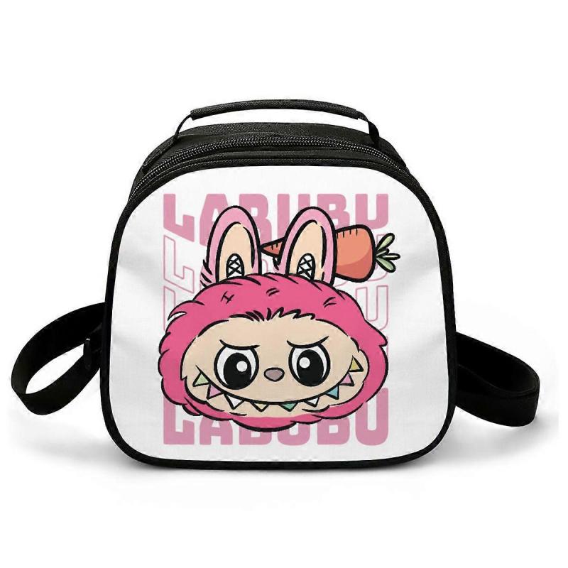 Insulated Lunch Bag  Portable Cooler Tote with Zipper, Cartoon Design