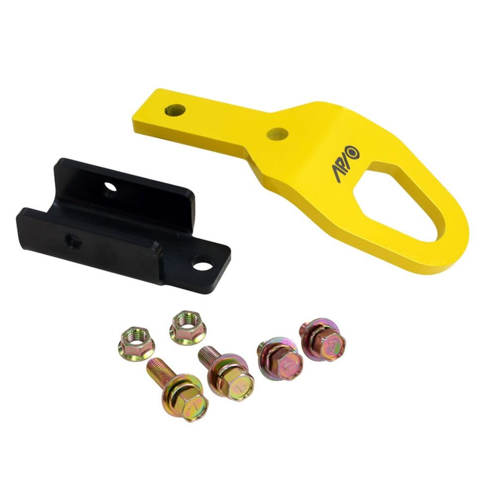 Apio Rear Tow Hook for Vehicles with Tactical 9mm Thick [R] Bumpers, [JB64, JB74] Red, 3070-40