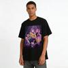Cool Girl Group Print Short Sleeve T-Shirt Trendy Anime Style Loose Top Streetwear For Women Pure Cotton T-shirt