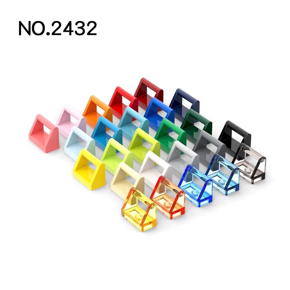 Non-Toxic 50Pcs Moc Parts 2432 Tile Modified 1 X 2 With Handle Compatible Bricks Diy Puzzle Toy Gift Assmble Building Blocks Particle Kid