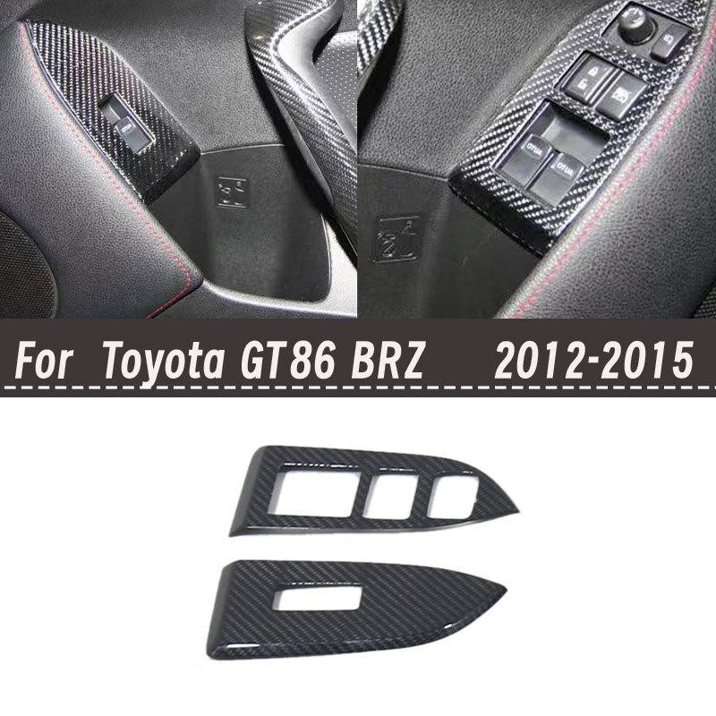 Real Carbon Fiber Interior Window Button Panel Sticker for Toyota 86, GT86, BRZ (2012-2015)