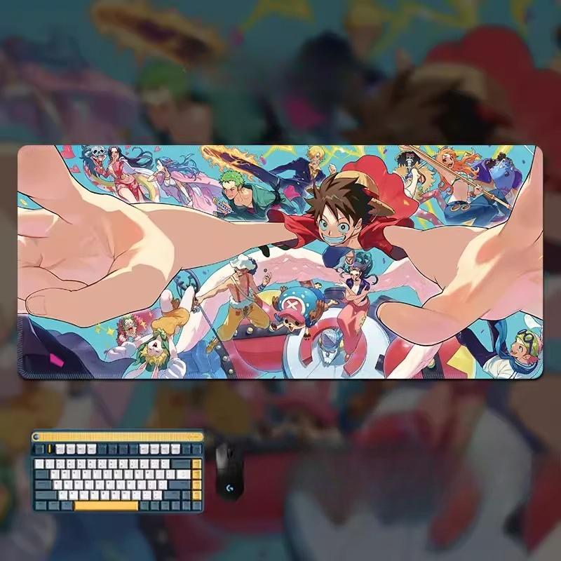 Tapis de Souris Haute Définition ONE PIECE Surdimensionné Animation Luffy Garçons Tapis de Table Gaming Pad Ordinateur Bureau Imperméable Antidérapant Cuir Tapis de Souris