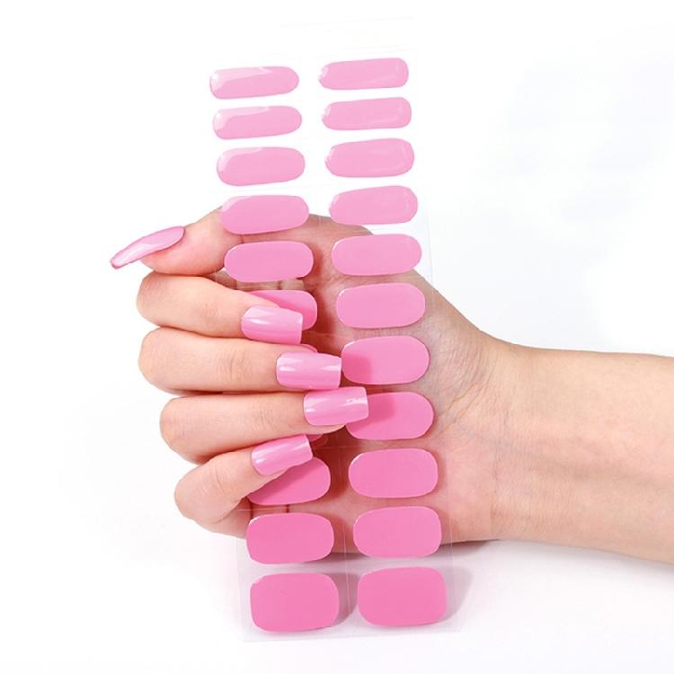 Solid Color Gel Nails Stickers Semi Cured Gel Nail Strips Gel Wraps Nails Art Decoration Manicures Stickers for Nails