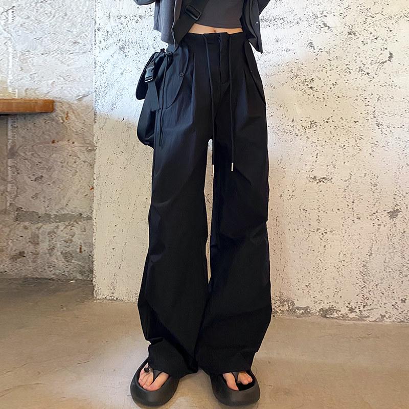 

Women s High-Waisted Quick-Dry Parachute Pants - Casual Wide-Leg Sportswear for Spring/Summer 2026 L