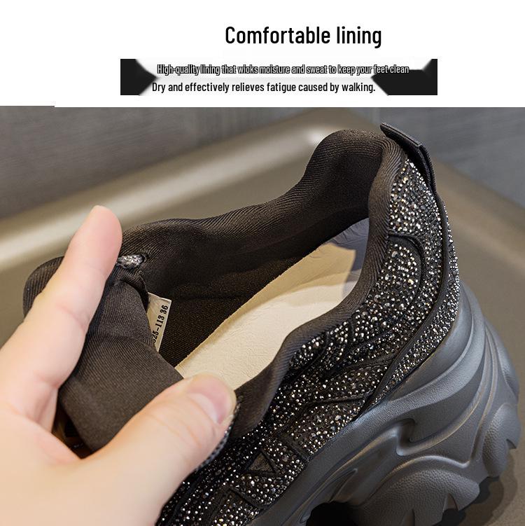 Damen 9CM Versteckter Absatz Dad Schuhe - Herbst 2025 Sternenhimmel Freizeit-Sneakers