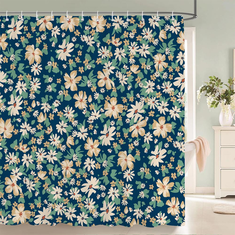 Chinese-style Printed Shower Curtain Waterproof Fabric Bathroom Plum Bossom Flowers Birds Plants Bathtub Screen Home Decorate
