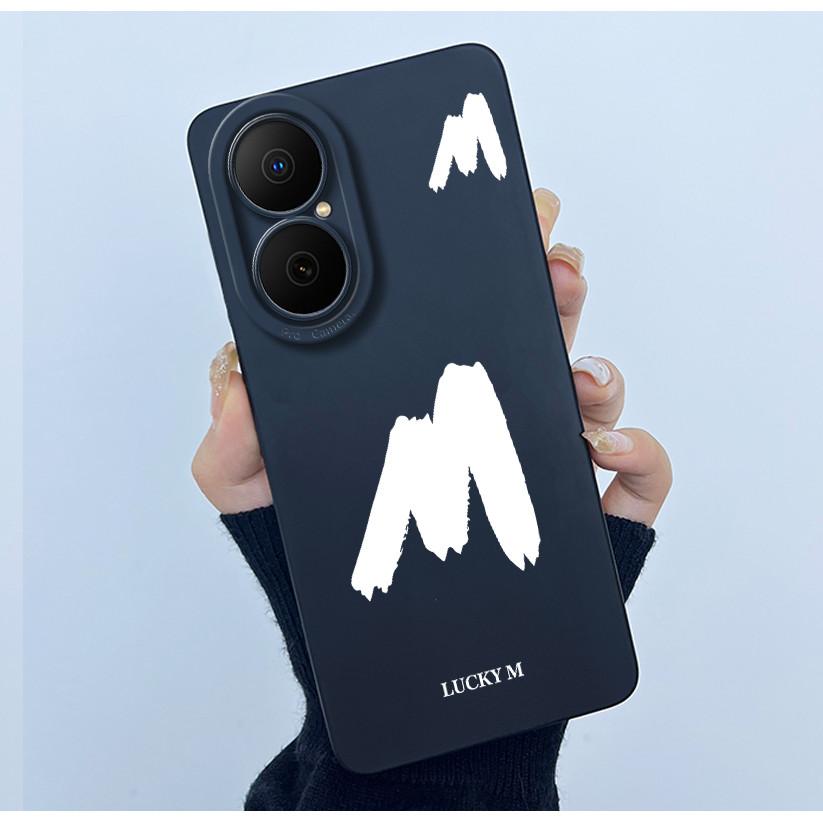 For Huawei Nova Y73 4G Lucky Initial Letter Phone Case For Huawei Nova Y73 NovaY73 4G Soft Silicone Back Cover Shockproof Bumper