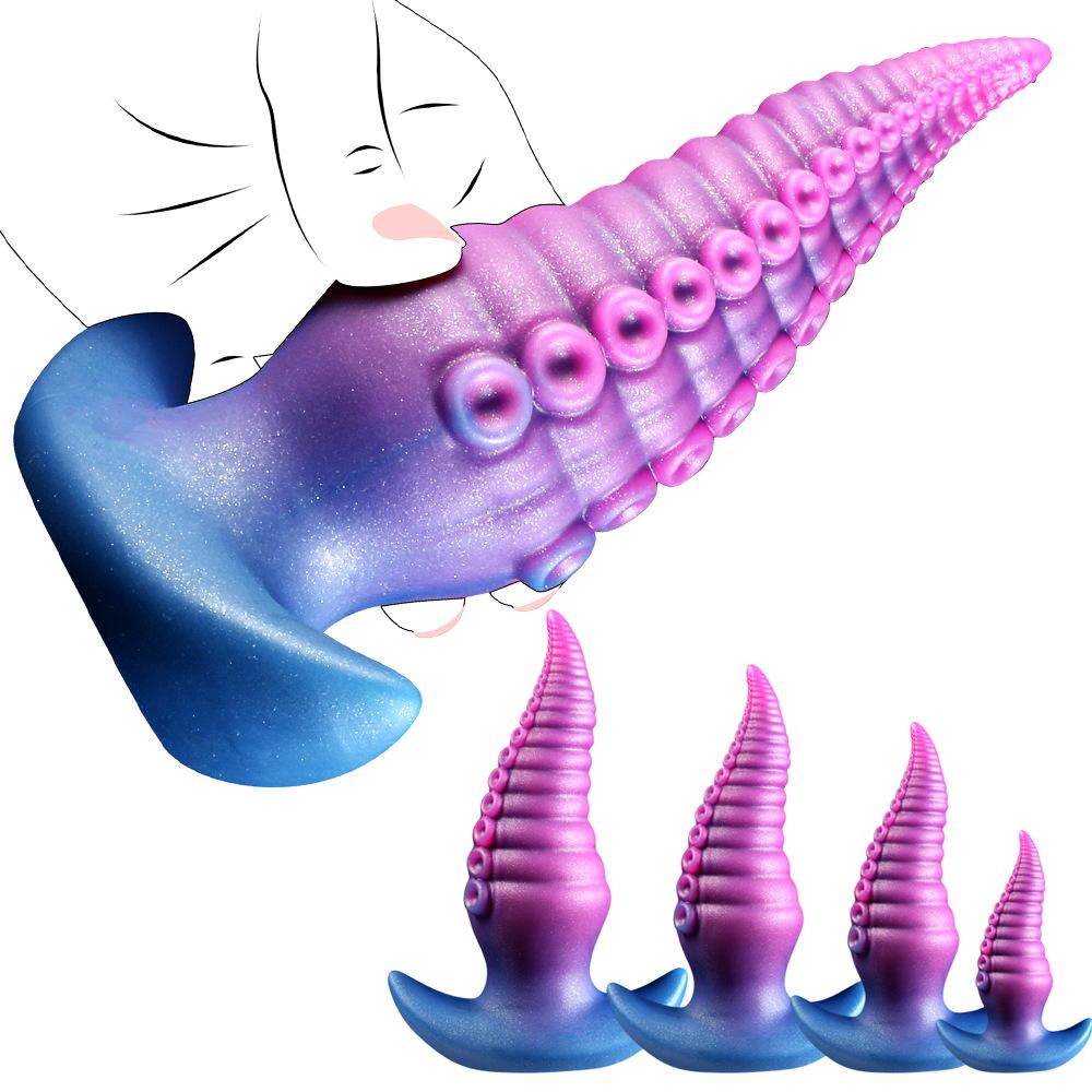 New Unique-Shape Anal Plug: Soft Silicone Wearable "Phantom Dragon" Anchor-Style Realistic Phallus – Adult BDSM Toy